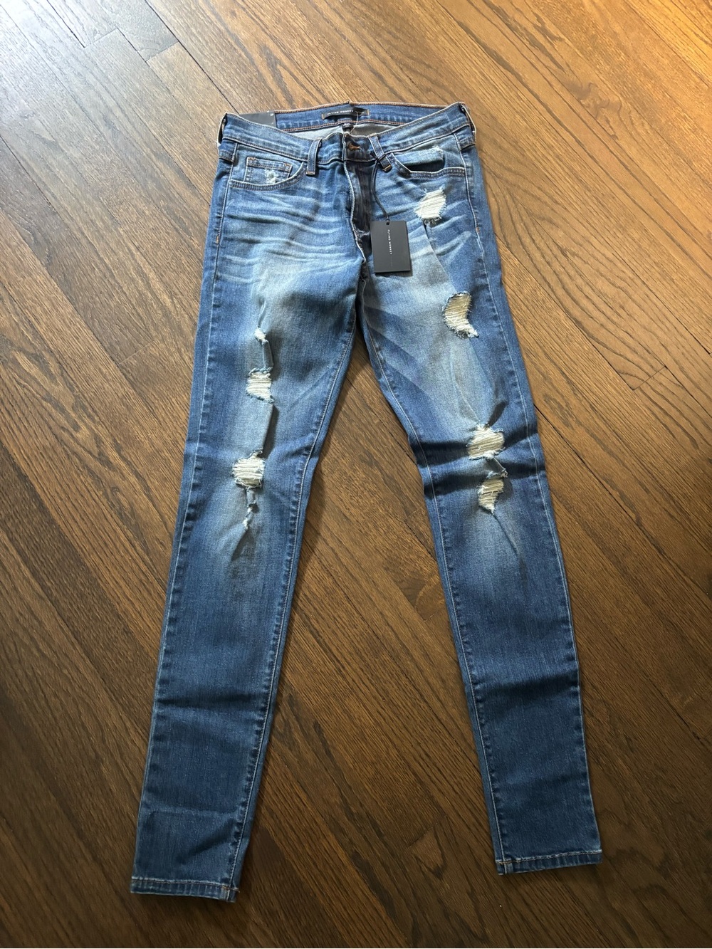 Flying Monkey Women's Distressed Skinny Jeans - Medium Blue